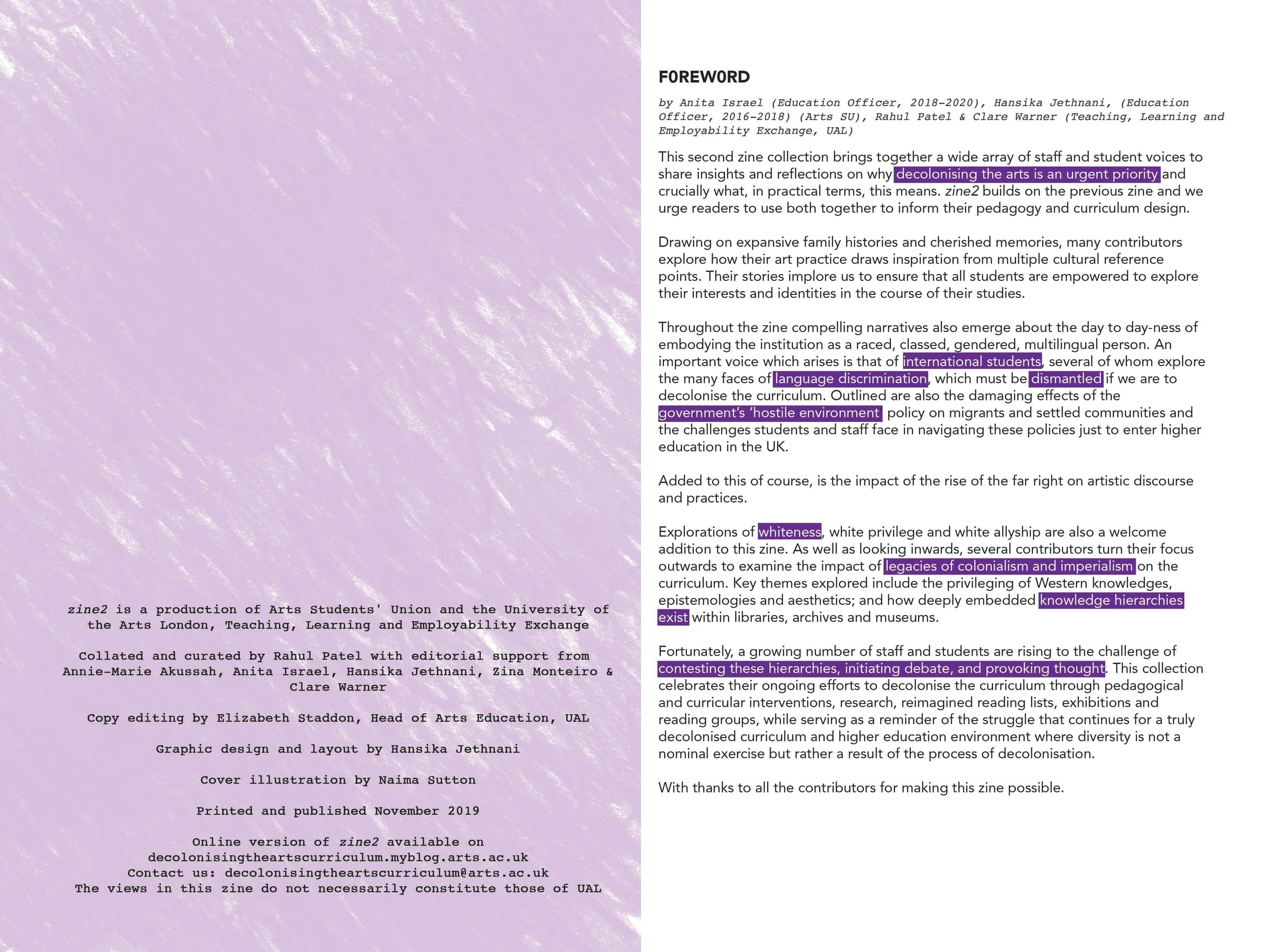 Decolonising the Arts Curriculum